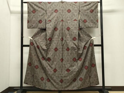 平和屋着物●本場大島紬　龍郷絣　正絹　逸品　CABM5338gh