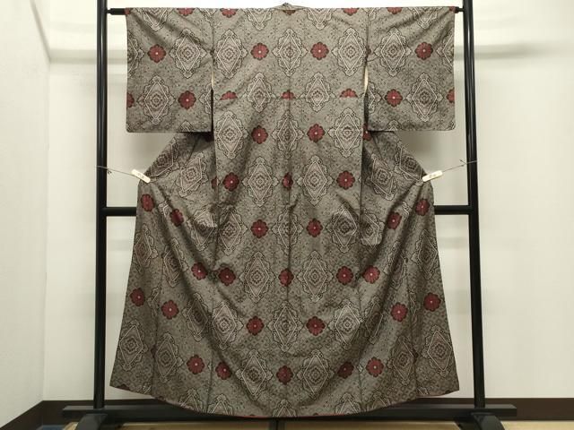 平和屋着物●本場大島紬　龍郷絣　正絹　逸品　CABM5338gh