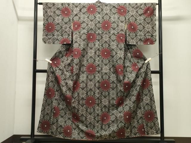 平和屋着物●本場大島紬　龍郷絣　正絹　逸品　CABM5340gh