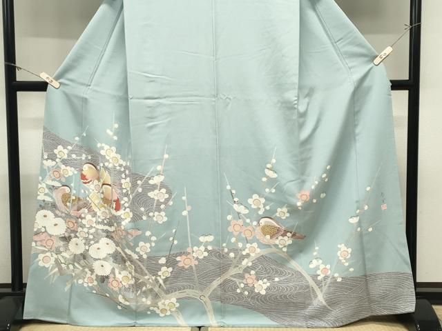 平和屋着物●京友禅作家　山科春宣　色留袖　鴛鴦花文　金彩　正絹　逸品　CABM5348gh