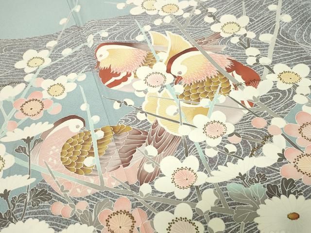 平和屋着物●京友禅作家　山科春宣　色留袖　鴛鴦花文　金彩　正絹　逸品　CABM5348gh