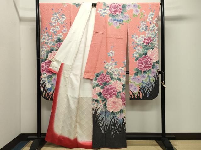 平和屋着物●名門　藤娘きぬたや・総絞り　振袖　花車文　正絹　逸品　CABM5350gh