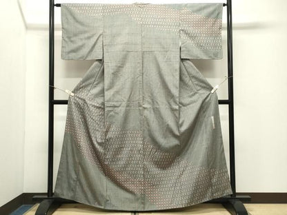 平和屋着物●二代目 川村久太郎　訪問着　紬地　抽象文様　正絹　逸品　CABM5354gh