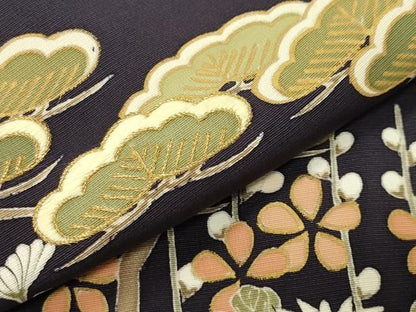 平和屋着物●豪華色留袖　作家物　駒刺繍　松竹梅文　金彩　正絹　逸品　CABM5357gh