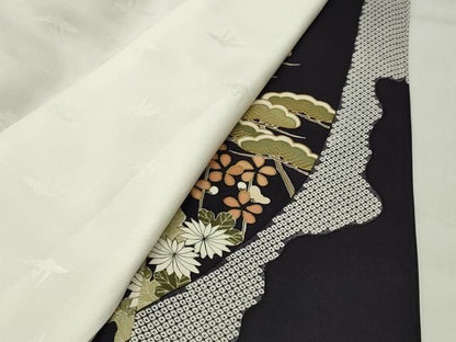平和屋着物●豪華色留袖　作家物　駒刺繍　松竹梅文　金彩　正絹　逸品　CABM5357gh