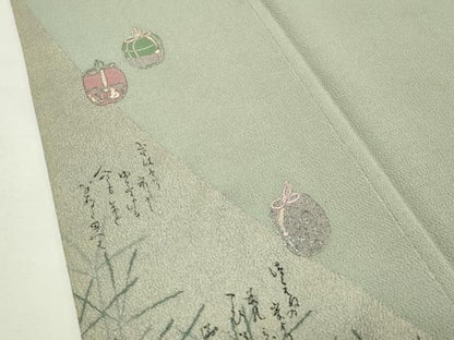 平和屋着物●松尾光琳　色留袖　刺繍　仕覆文　銀彩　鬼しぼ縮緬　正絹　逸品　CABM5358gh