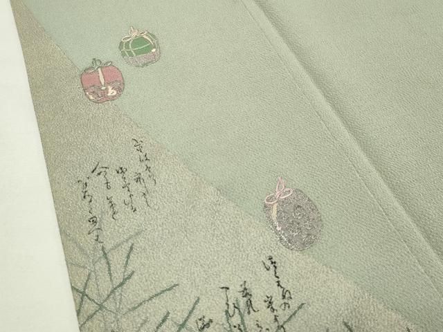 平和屋着物●松尾光琳　色留袖　刺繍　仕覆文　銀彩　鬼しぼ縮緬　正絹　逸品　CABM5358gh