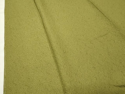 平和屋着物●上質な色無地　紋意匠　鶯色　正絹　逸品　未使用　CABM5389gh