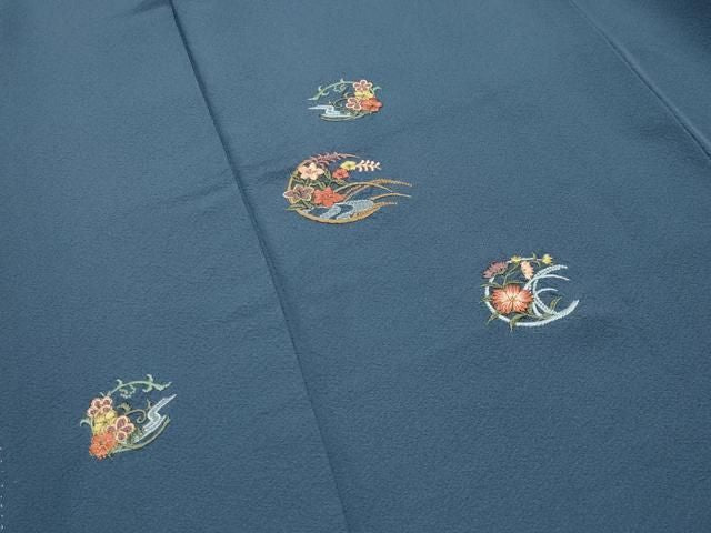 平和屋着物●豪華色留袖　刺繍　花丸文　金糸　正絹　逸品　CABM5391gh