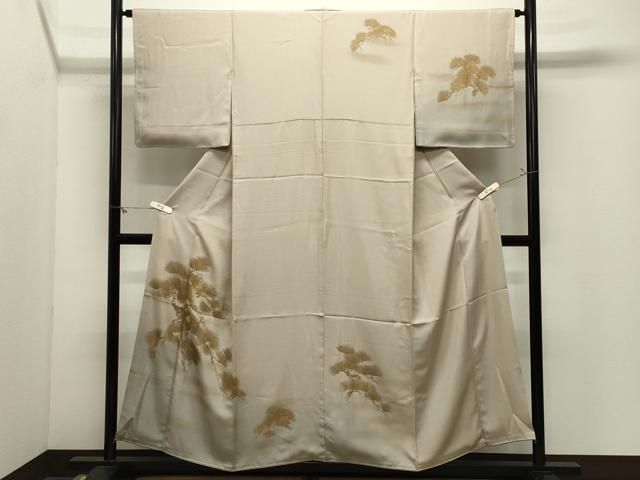 平和屋着物●訪問着　刺繍　枝松文　暈し染め　金糸　正絹　逸品　CABM5393gh