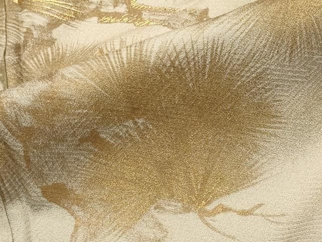 平和屋着物●訪問着　刺繍　枝松文　暈し染め　金糸　正絹　逸品　CABM5393gh