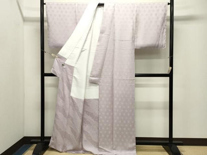 平和屋着物●上質な色無地　花丸地紋　枯野色　正絹　逸品　未使用　CABM5394gh