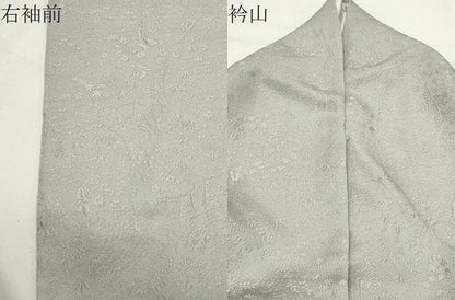 平和屋着物●上質な色無地　人物風景地紋　灰黄緑色　正絹　逸品　CABM5395gh