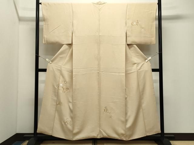 平和屋着物●訪問着　総刺繍　駒刺繍　葡萄蔦の葉文　正絹　逸品　CABM5396gh