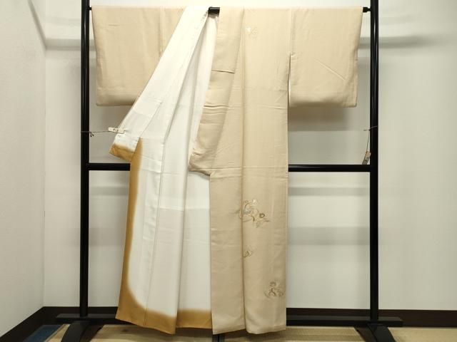 平和屋着物●訪問着　総刺繍　駒刺繍　葡萄蔦の葉文　正絹　逸品　CABM5396gh
