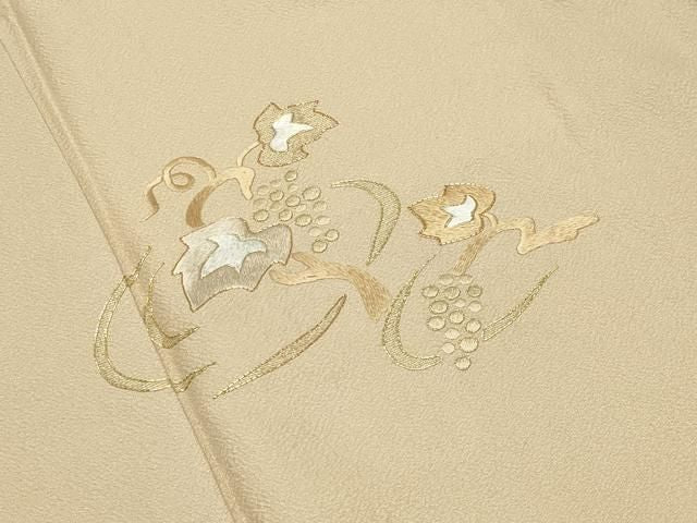 平和屋着物●訪問着　総刺繍　駒刺繍　葡萄蔦の葉文　正絹　逸品　CABM5396gh