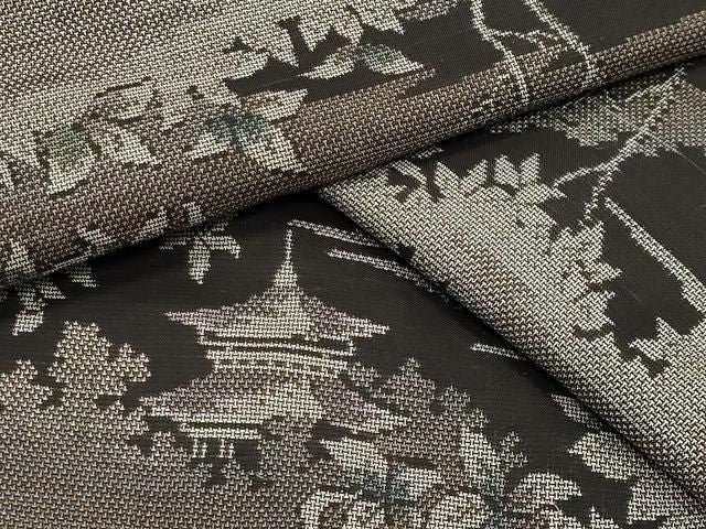 平和屋着物●本場大島紬　9マルキ　風景文　正絹　逸品　CABM5397gh