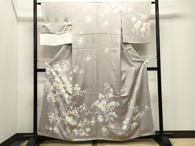 平和屋着物●訪問着　駒刺繍　更紗花唐草文　金彩　鈴乃屋扱い　反端付き　正絹　逸品　CABM5404gh