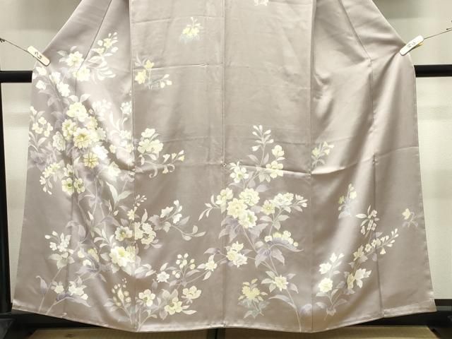 平和屋着物●訪問着　駒刺繍　更紗花唐草文　金彩　鈴乃屋扱い　反端付き　正絹　逸品　CABM5404gh