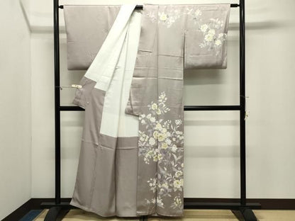 平和屋着物●訪問着　駒刺繍　更紗花唐草文　金彩　鈴乃屋扱い　反端付き　正絹　逸品　CABM5404gh