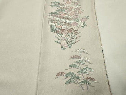 平和屋着物●訪問着　風景松竹梅文　暈し染め　正絹　逸品　CABM5406gh