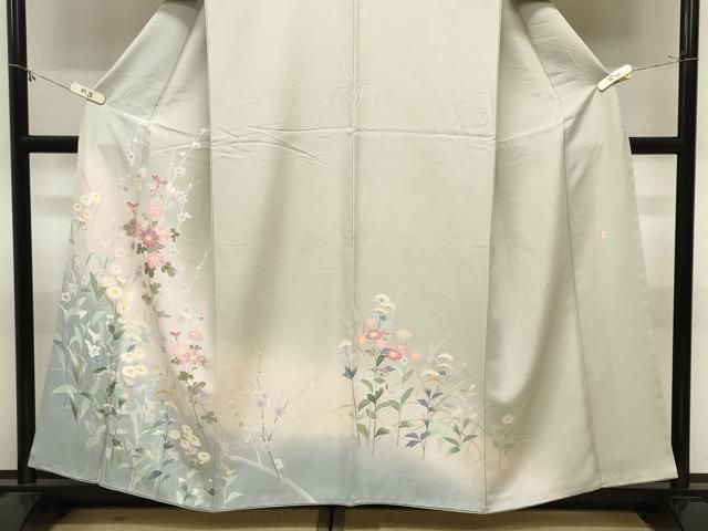 平和屋着物●訪問着　友禅　作家物　草花文　暈し染め　正絹　逸品　CABM5407gh