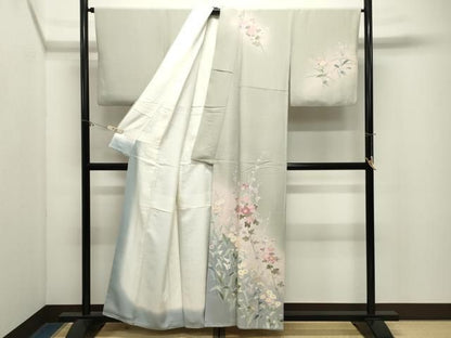 平和屋着物●訪問着　友禅　作家物　草花文　暈し染め　正絹　逸品　CABM5407gh