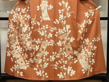 平和屋着物●訪問着　駒刺繍　短冊花文　金彩　正絹　逸品　CABM5412gh