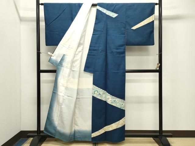 平和屋着物●訪問着　紬地　作家物　更紗花唐草文　正絹　逸品　CABM5415gh