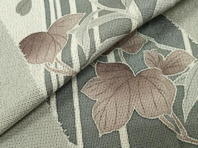 平和屋着物●藤倉守正　本塩沢　訪問着　やまだ織　草花文　正絹　逸品　CABM5430gh