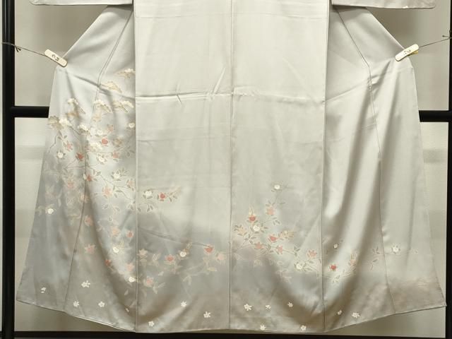 平和屋着物●訪問着　駒刺繍　橘松文　暈し染め　金彩　正絹　逸品　CABM5434gh