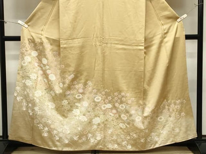 平和屋着物●訪問着　駒刺繍　草花文　暈し染め　金銀彩　正絹　逸品　CABM5438gh