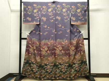 平和屋着物●訪問着　作家物　本草染　松竹梅文　暈し染め　金彩　正絹　逸品　CABM5440gh