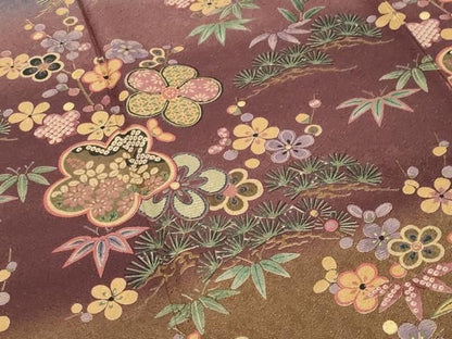 平和屋着物●訪問着　作家物　本草染　松竹梅文　暈し染め　金彩　正絹　逸品　CABM5440gh