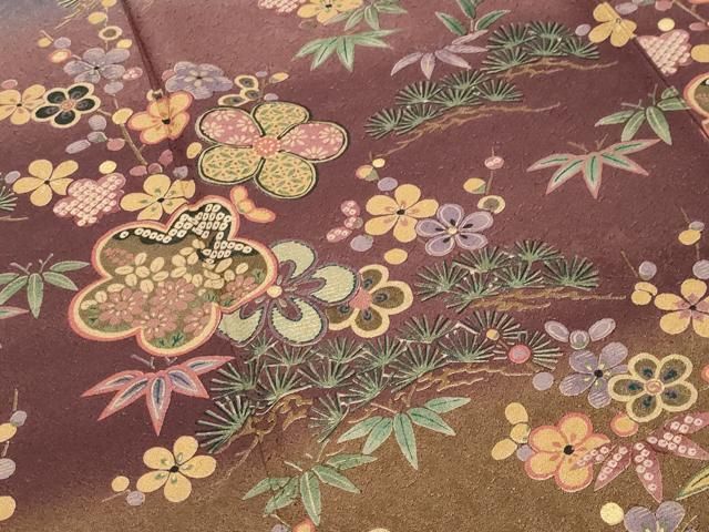 平和屋着物●訪問着　作家物　本草染　松竹梅文　暈し染め　金彩　正絹　逸品　CABM5440gh