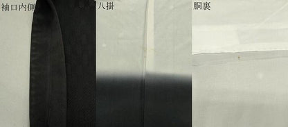 平和屋着物●上質な小紋　花織　フクロウ　黒地　金彩　正絹　逸品　CABM5447gh