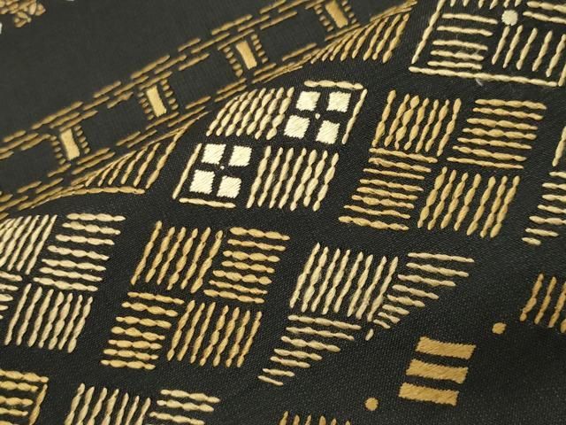 平和屋着物●本場縞大島紬　訪問着　総刺繍　菱吉祥花文　正絹　逸品　CABM5455gh