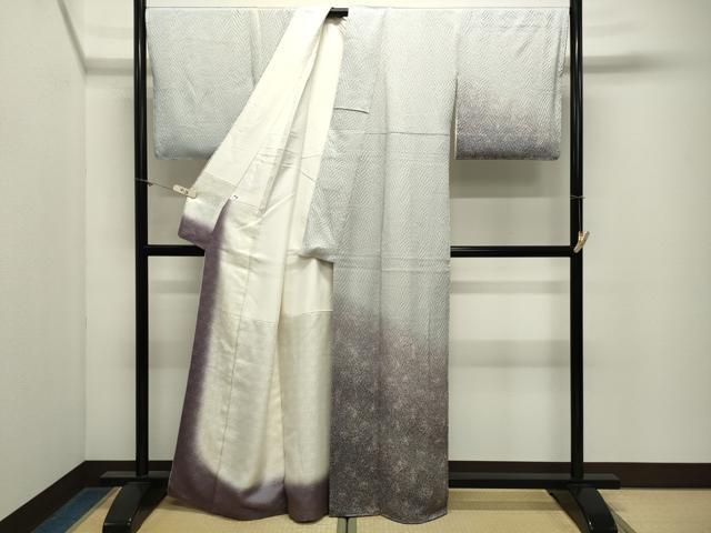 平和屋着物●名門　藤娘きぬたや・総絞り　杢目絞り　訪問着　舞花文　暈し染め　正絹　逸品　未使用　CABM5461gh