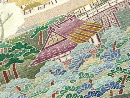 平和屋着物●本加賀友禅作家　稲手明仁　訪問着　風景文　暈し染め　正絹　逸品　CABM5469gh