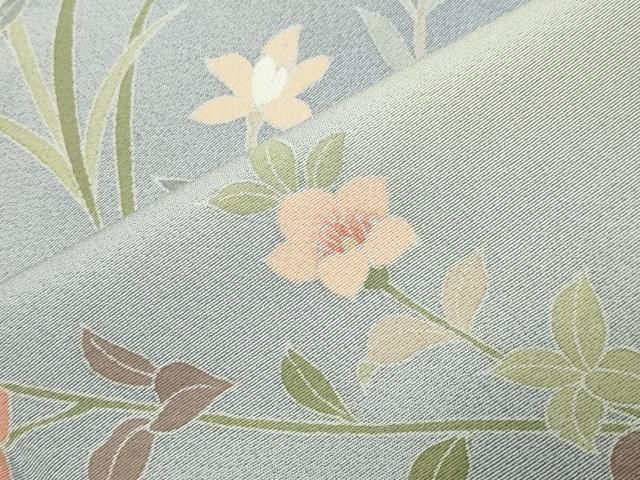 平和屋着物●訪問着　友禅　源氏車花文　暈し染め　ロング丈　正絹　逸品　未使用　CABM5489gh