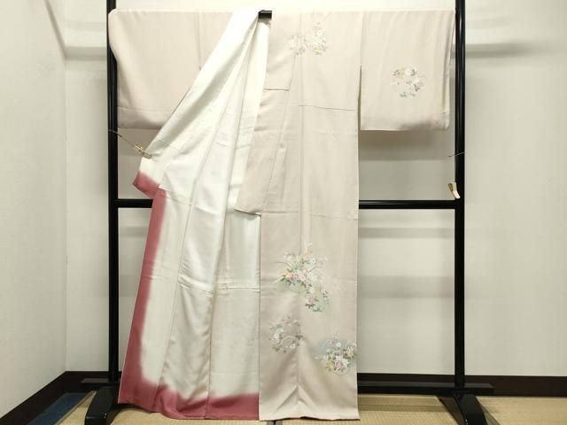 平和屋着物●訪問着　友禅　作家物　雪輪花丸文　正絹　逸品　CABM5490gh