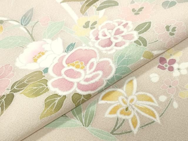 平和屋着物●訪問着　友禅　作家物　雪輪花丸文　正絹　逸品　CABM5490gh