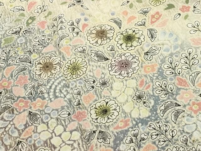 平和屋着物●訪問着　作家物　辻が花　絞り　暈し染め　銀通し地　正絹　逸品　CABM5492gh