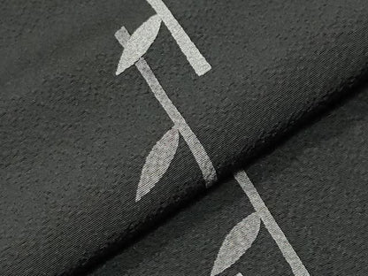 平和屋着物●上質な小紋　草木文　黒地　正絹　逸品　CABM5498gh