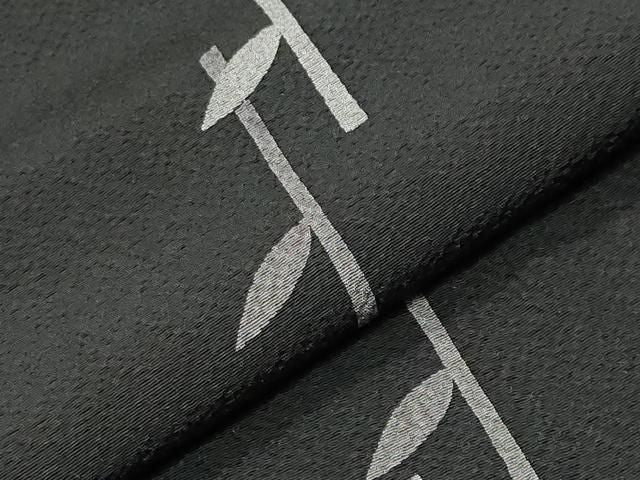 平和屋着物●上質な小紋　草木文　黒地　正絹　逸品　CABM5498gh