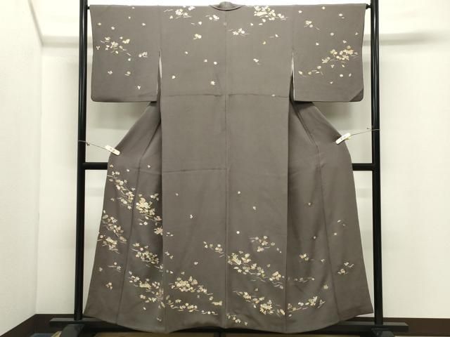 平和屋着物●訪問着　総刺繍　吹き寄せ文　金糸　鬼しぼ縮緬　正絹　逸品　CABM5499gh