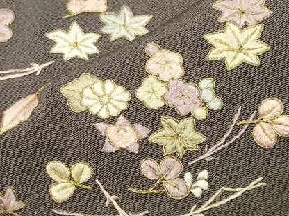平和屋着物●訪問着　総刺繍　吹き寄せ文　金糸　鬼しぼ縮緬　正絹　逸品　CABM5499gh