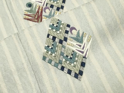 平和屋着物●中国三大刺繍　スワトウ相良刺繍　総刺繍　訪問着　菱吉祥文　金糸　正絹　逸品　CABM5504gh