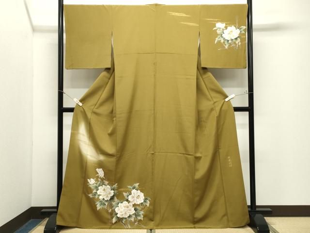 平和屋着物●現代アンティーク　貝島はるみ　綺麗伝説　訪問着　月　枝椿　暈し染め　金彩　正絹　逸品　CABM5506gh