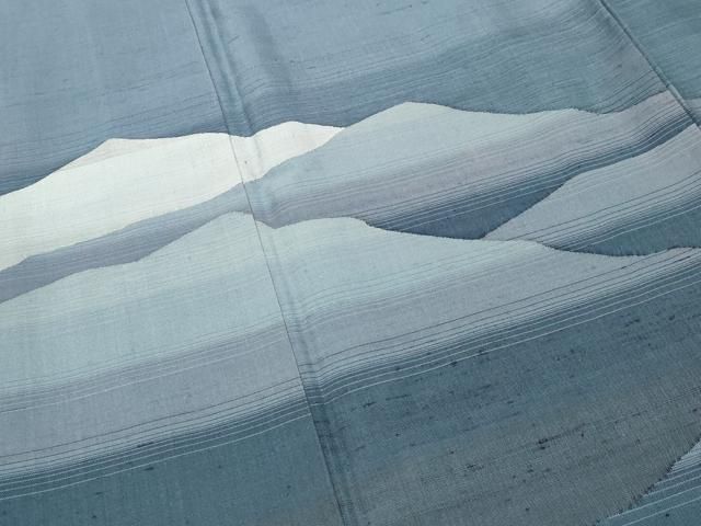 平和屋着物●訪問着　紬地　じゅらく　漢方草木染　遠山風景文　正絹　逸品　CABM5521gh